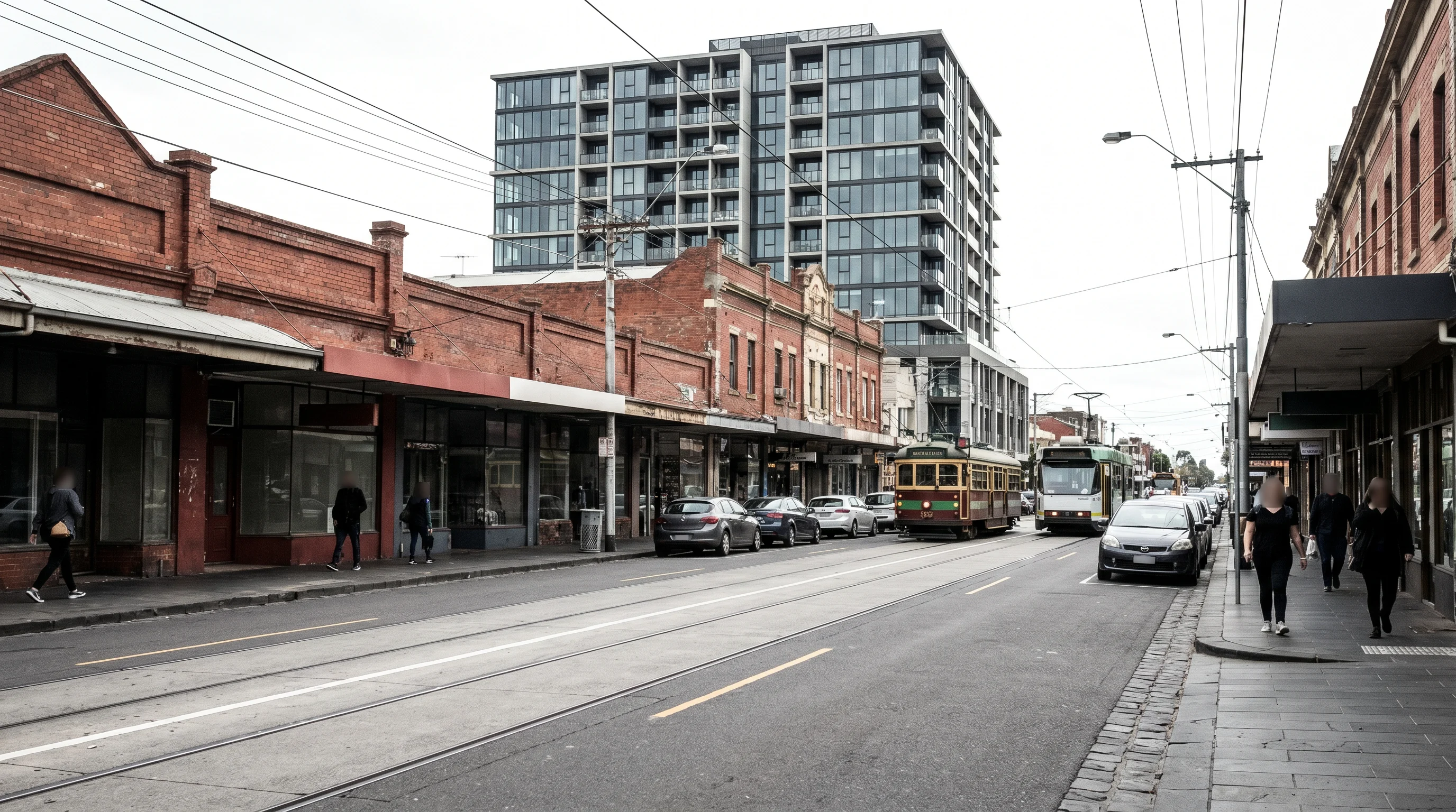 A residential street in Footscray, showing the typical access for a move here