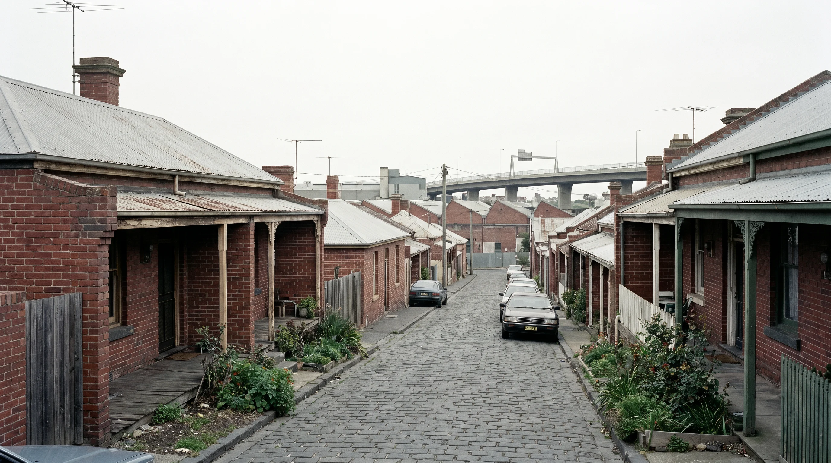 A residential street in Spotswood, showing the typical access for a move here